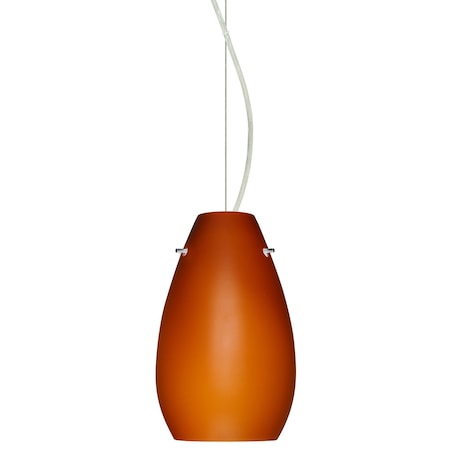 Besa Lighting Pera 9 Cord Pendant, Amber Matte, Satin Nickel Finish, 1x100W Incandescent 1KX-412680-SN